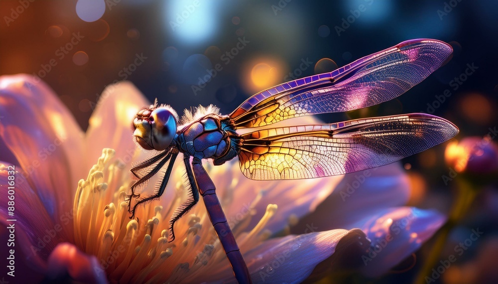 Delicate Wings and Petals: Dragonfly in a Flower Delicate Wings and Petals: Dragonfly in a Flower