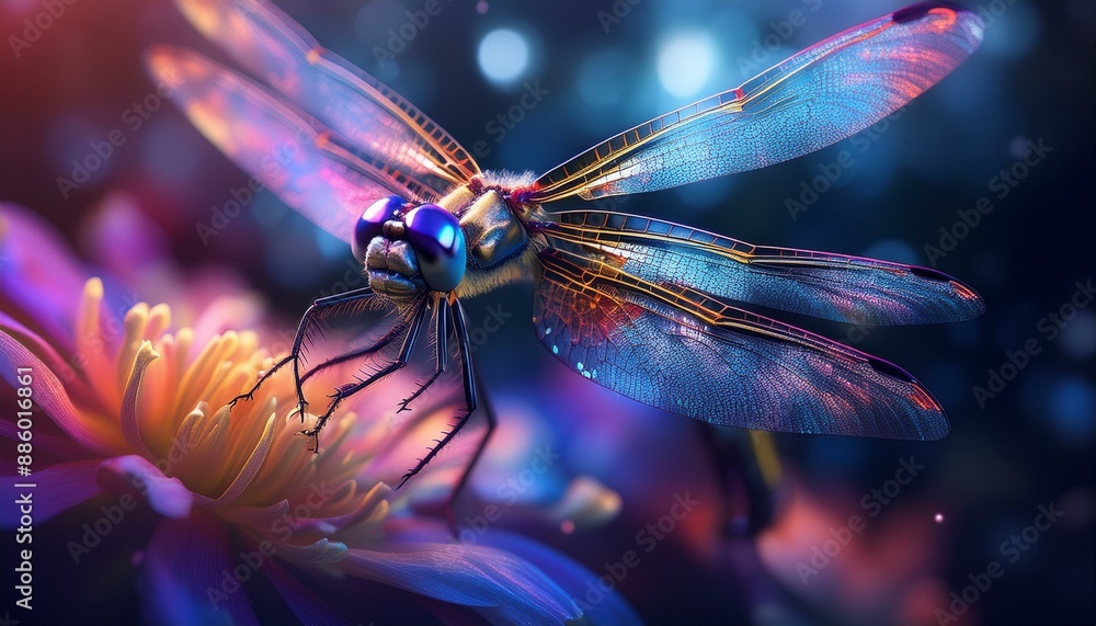 Delicate Wings and Petals: Dragonfly in a Flower Delicate Wings and Petals: Dragonfly in a Flower