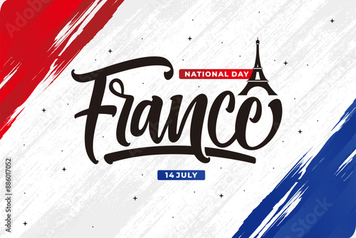 france lettering background vector design