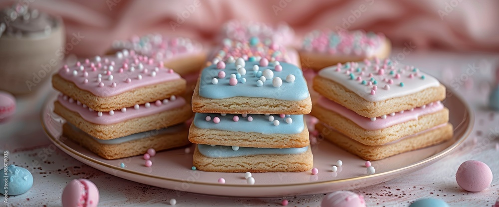 A sweet collage featuring Father's Day themed cookies, filled with colorful icing and love, Image Background A sweet collage featuring Father's Day themed cookies, filled with colorful icing and love, Image Background