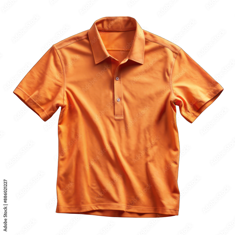 Creased the orange shirt isolated on transparent background Creased the orange shirt isolated on transparent background