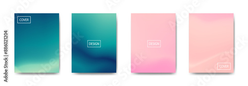 set of abstract background with beautiful gradation color, colorful background for poster flyer banner backdrop.vertical banner.cool fluid background vector illustration