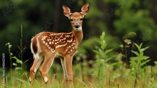 White-tailed deer fawn