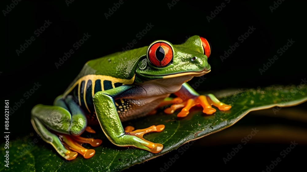 Red-eyed tree frog (Agalychnis Callidryas) on a leaf Red-eyed tree frog (Agalychnis Callidryas) on a leaf