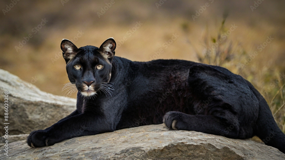 Fototapeta premium Fake Puma Panther CGI Strong Beautiful Big cat Fur