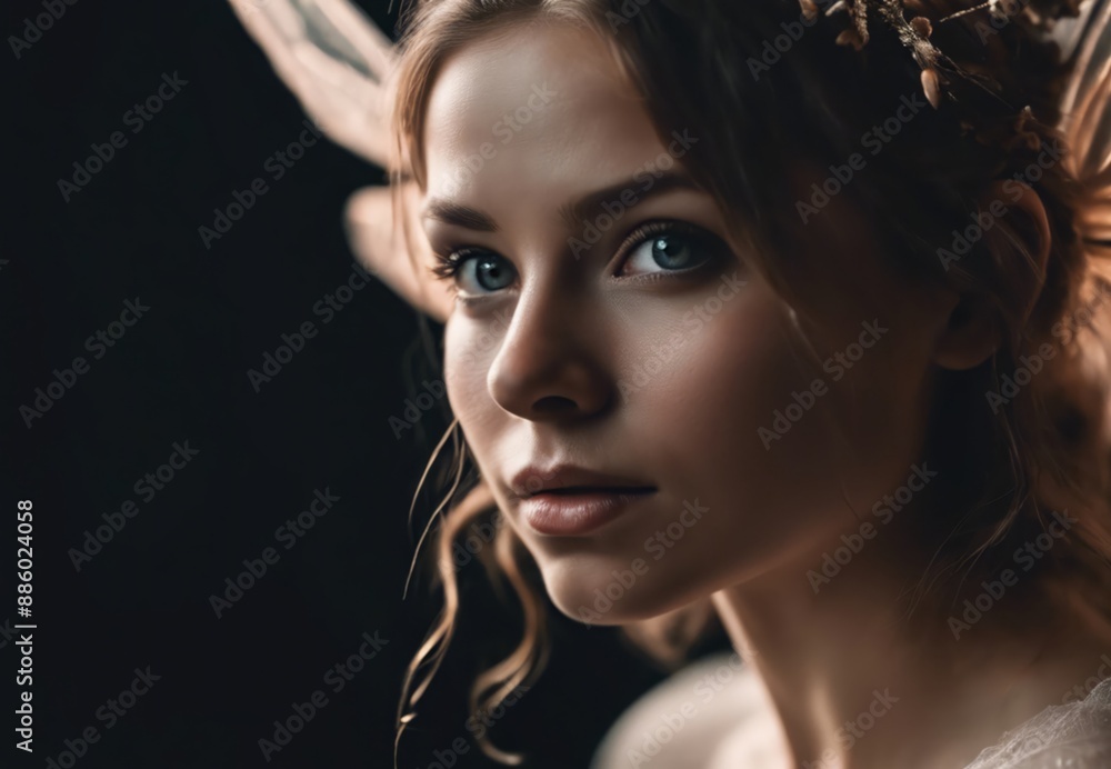 portrait photograph of realistic pretty fairy face portrait photograph of realistic pretty fairy face