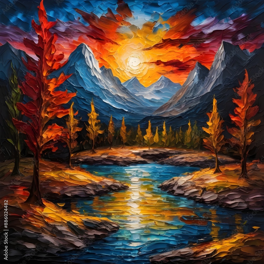 Obraz premium Oil Painting Landscape