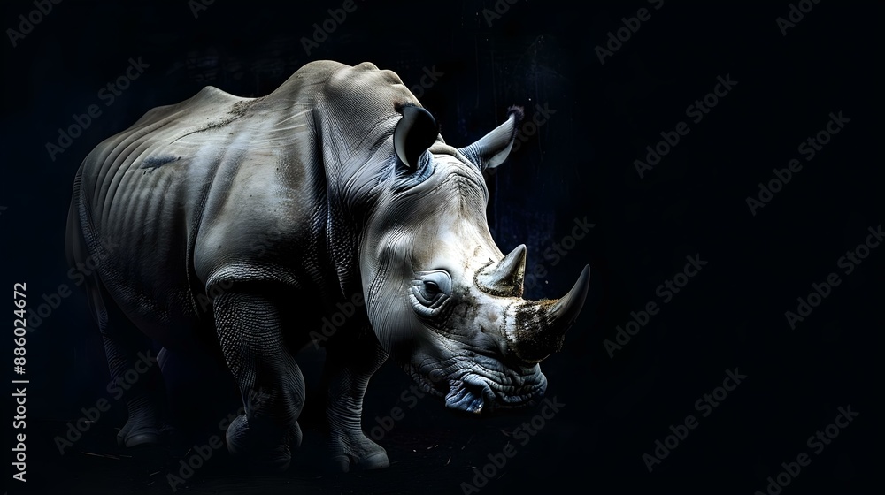 Rhinoceros on a black background wallpaper Rhinoceros on a black background wallpaper