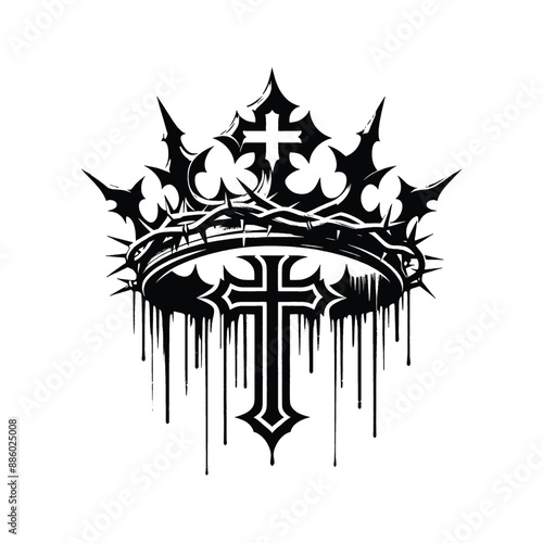 Crown and Cross, Combine the crown of thorns with the cross