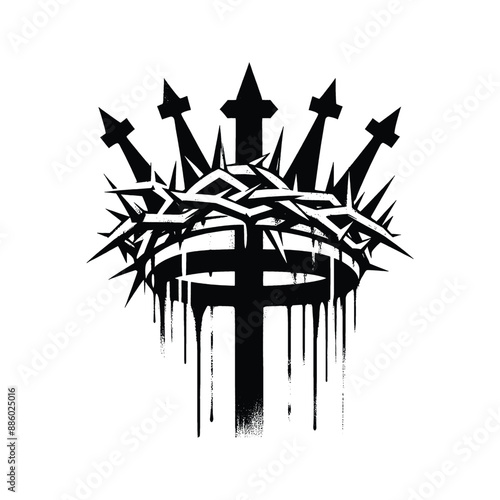 Crown and Cross, Combine the crown of thorns with the cross