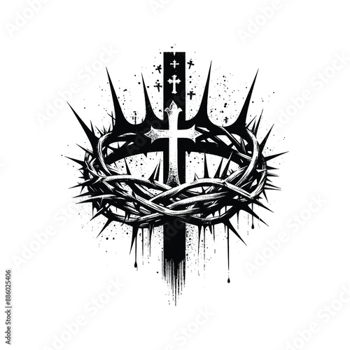 Crown and Cross, Combine the crown of thorns with the cross