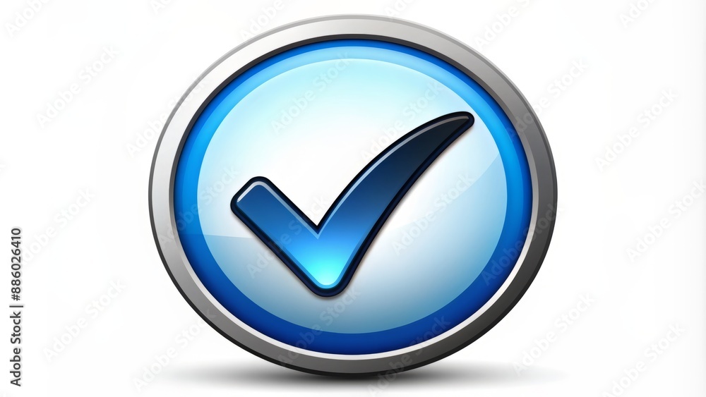 A shiny blue tick icon with a bold black outline on a clean white background, conveying trust and assurance. A shiny blue tick icon with a bold black outline on a clean white background, conveying trust and assurance.