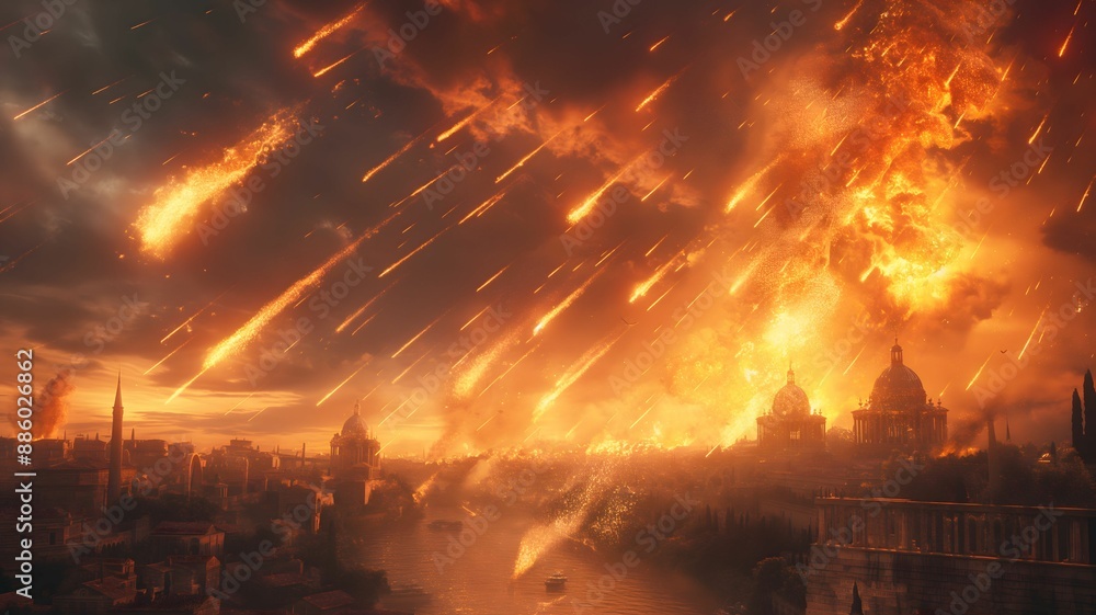 God Punishes Sodom and Gomorrah by Raining Sulfur and Fire from Heaven ...