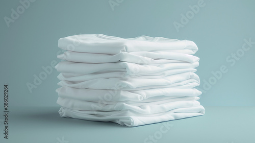 stack of white t-shirt isol...