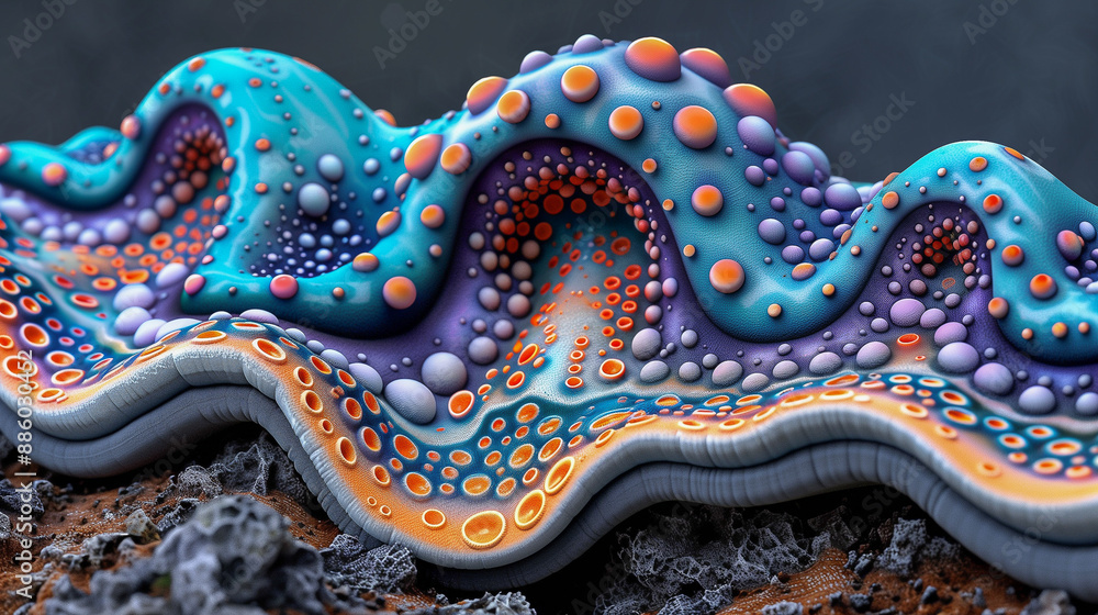 Obraz premium Colorful Organic Waves with Bubble Patterns..