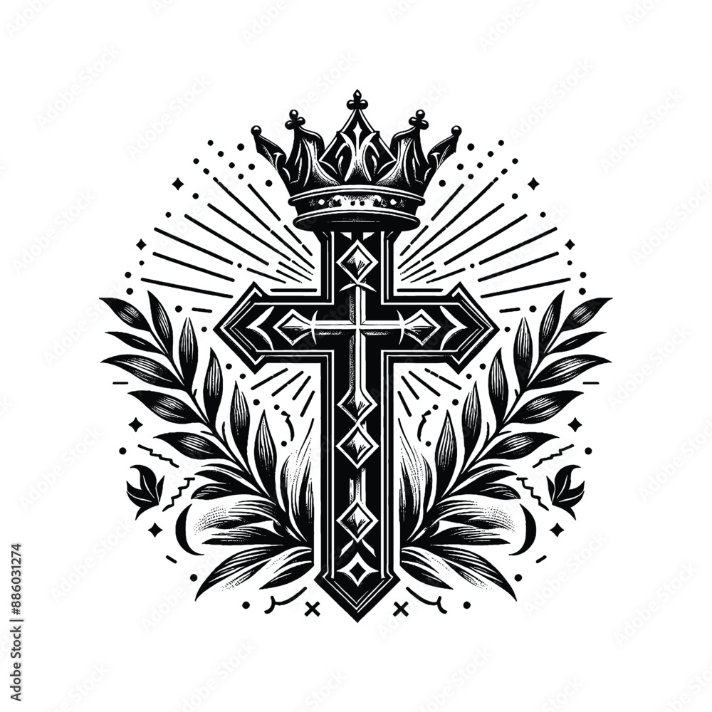 Crown of Glory, Create a cross adorned with a crown of glory Crown of Glory, Create a cross adorned with a crown of glory