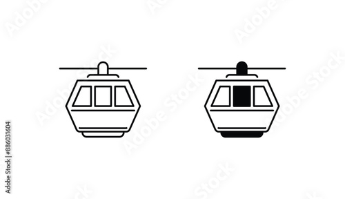 Funicular icon design with white background stock illustration