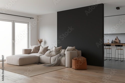 Obraz na płótnie Chic modern home interior design with a mix of classic and contemporary styles w salonie