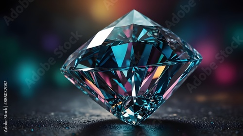 Describe an abstract diamond that acts as a prism, revealing hidden dimensions and alternate realities. Write about a character who discovers this diamond and explores the worlds it. generative.ai