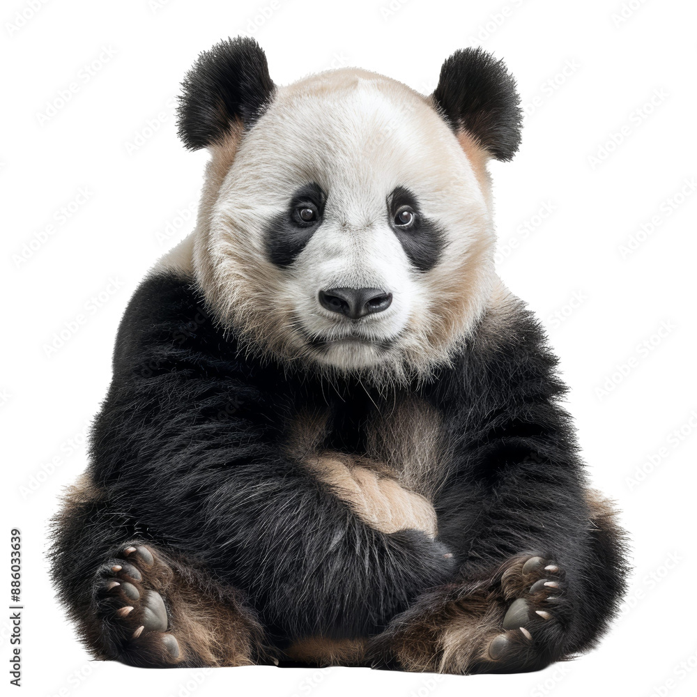 Obraz premium Giant Panda Isolated on Transparent or White Background, PNG
