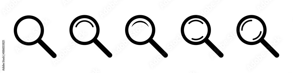 Magnifying glass icon, magnifier or loupe sign. Web search icon. Magnifying glass icon, magnifier or loupe sign. Web search icon.