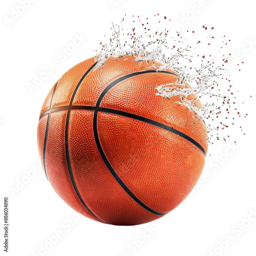 Basketball Ball Isolated on Transparent or White Background, PNG photo