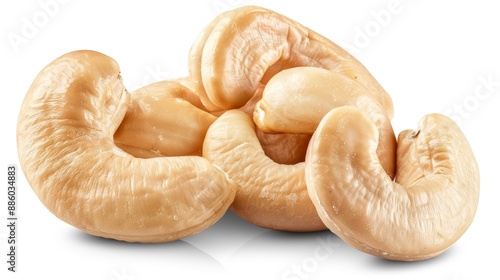 Cashew nuts isolated on white background