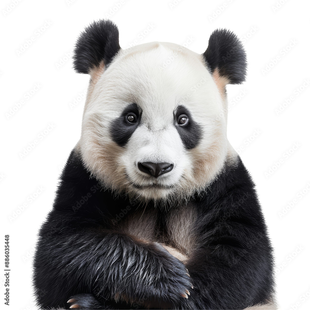 Fototapeta premium Giant Panda Isolated on Transparent or White Background, PNG