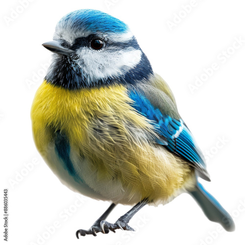 Blue Tit Bird Isolated on Transparent or White Background, PNG photo