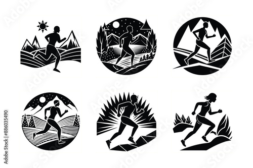 runners illustration  vector