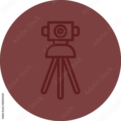 Theodolite Vector Line Maroon Circle Maroon