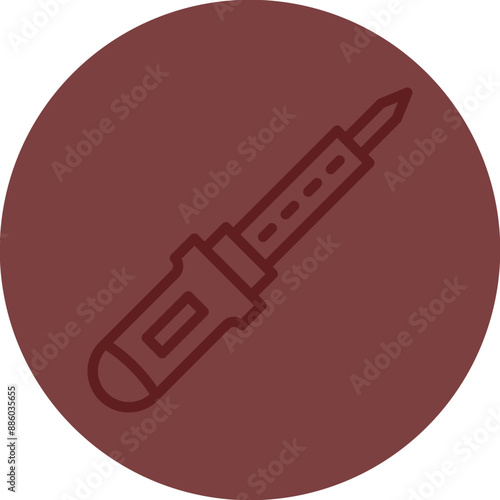 Soldering Iron Vector Line Maroon Circle Maroon
