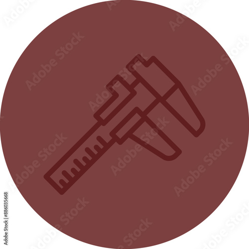 Caliper Vector Line Maroon Circle Maroon
