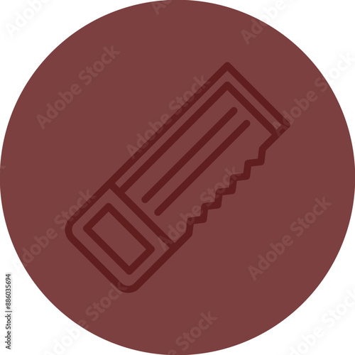 Hacksaw Vector Line Maroon Circle Maroon