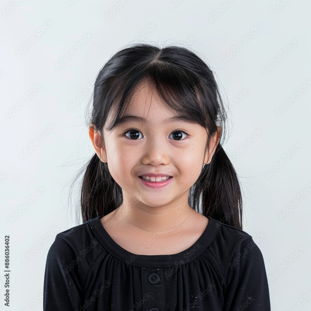 cute taiwanese girl, 7 years old, white background, diverse angles, multi-angle, diverse expressions of emotion cute taiwanese girl, 7 years old, white background, diverse angles, multi-angle, diverse expressions of emotion