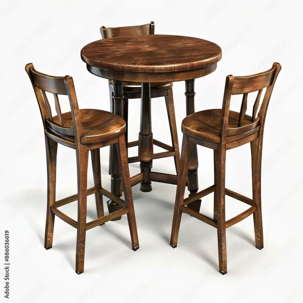 Wooden table and chairs set isolated on white background Wooden table and chairs set isolated on white background