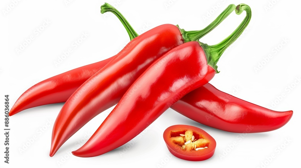 Hot chili peppers. Peppers chili full macro shoot food ingredient on white isolated. hot chili peppers Hot chili peppers. Peppers chili full macro shoot food ingredient on white isolated. hot chili peppers