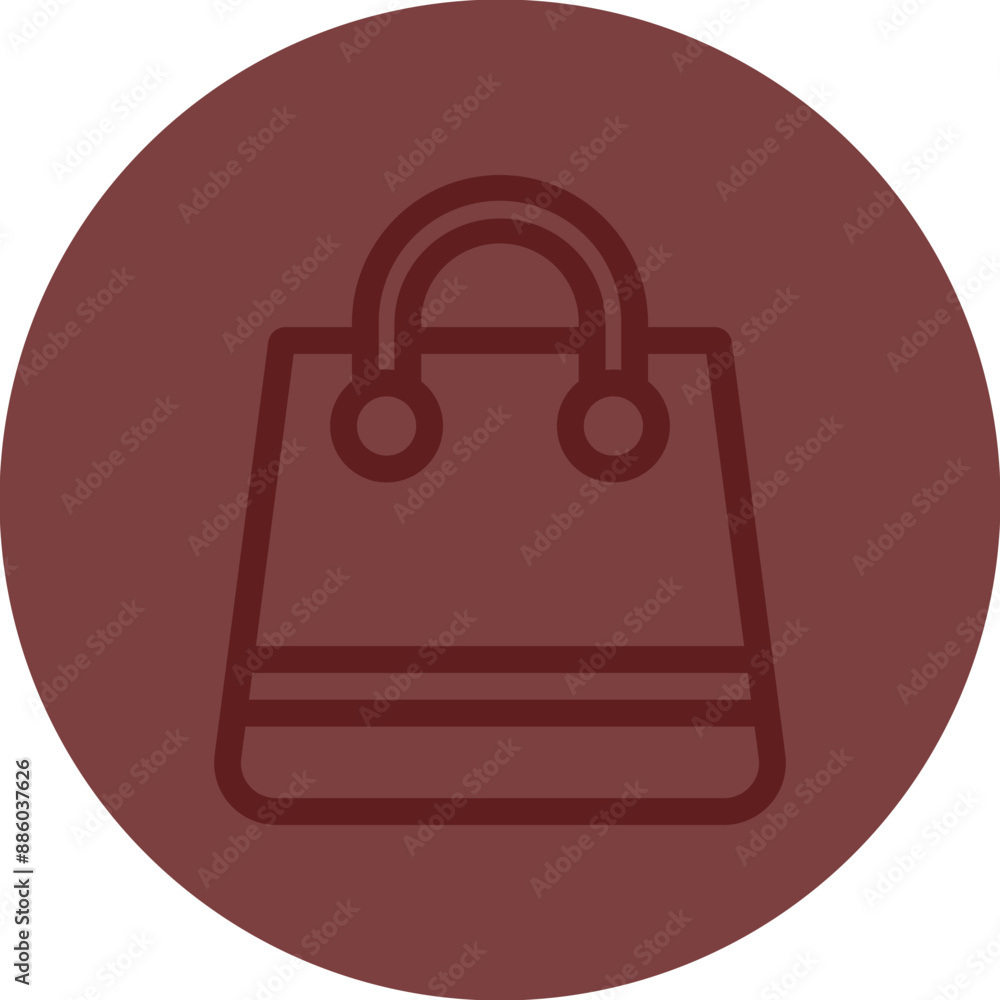 Shopping Bag Vector Line Maroon Circle Maroon Shopping Bag Vector Line Maroon Circle Maroon
