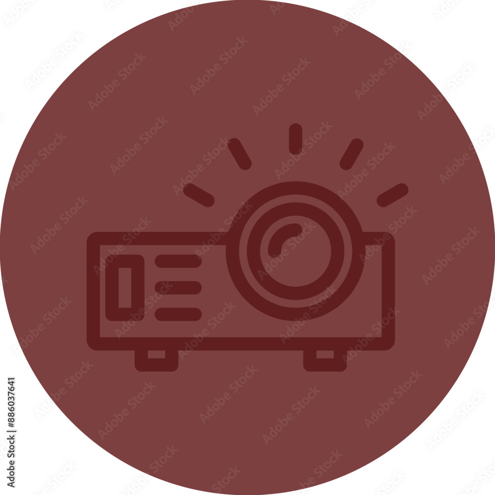 Projector Vector Line Maroon Circle Maroon Projector Vector Line Maroon Circle Maroon