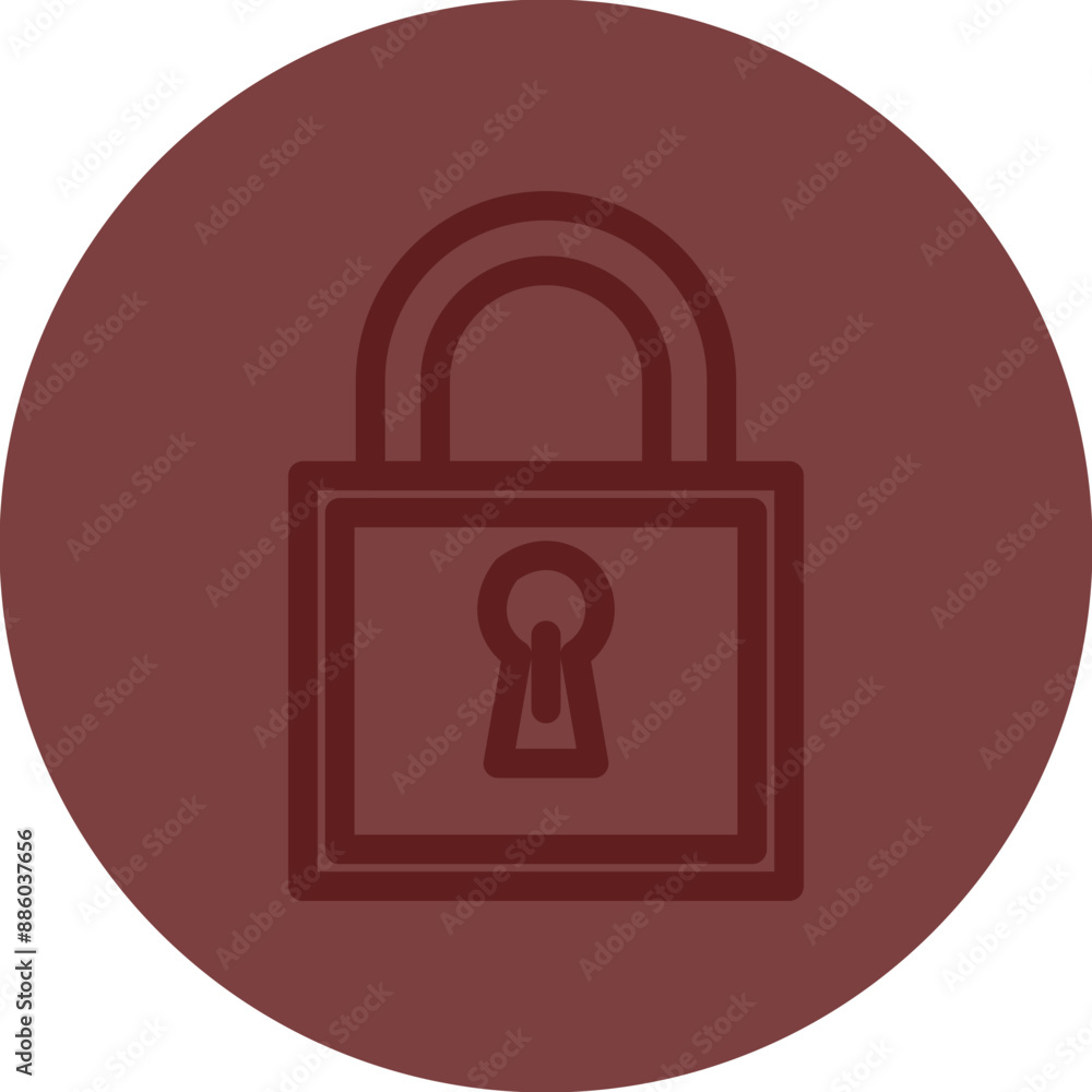 Padlock Vector Line Maroon Circle Maroon Padlock Vector Line Maroon Circle Maroon