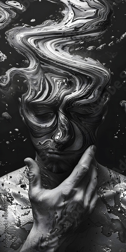 Angústia em uma pintura monocromática