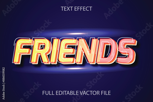 Friends 3d text effect for celebrating friendship day