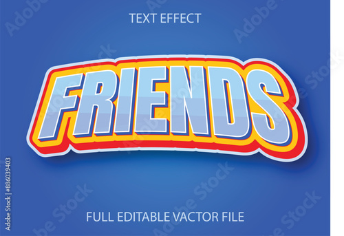 Friends 3d text effect for celebrating friendship day