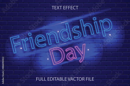 Friendship day 3d text effect for celebrating happy friendship day