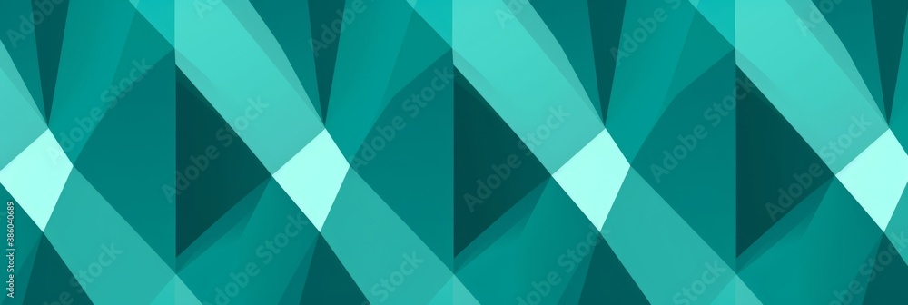 Obraz premium Abstract geometric background with a teal color scheme, featuring a pattern of overlapping triangles