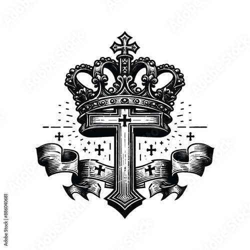 Crown of Victory Illustrate Jesus placing a laurel wreath on a faithful warrior
