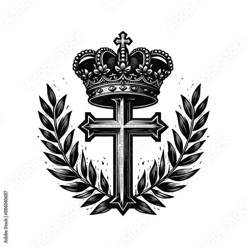 Crown of Victory Illustrate Jesus placing a laurel wreath on a faithful warrior