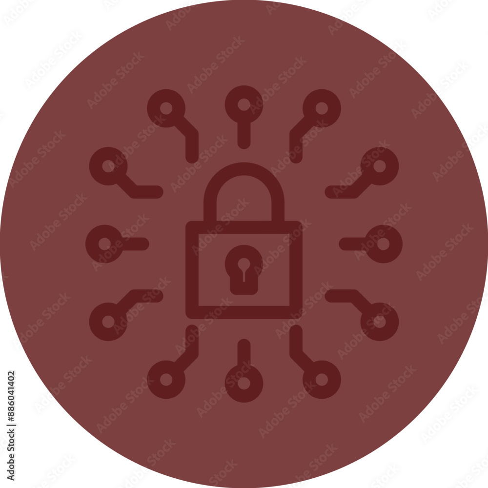 Cyber Security Vector Line Maroon Circle Maroon Cyber Security Vector Line Maroon Circle Maroon