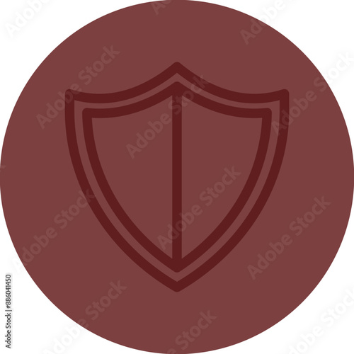 Shield Vector Line Maroon Circle Maroon