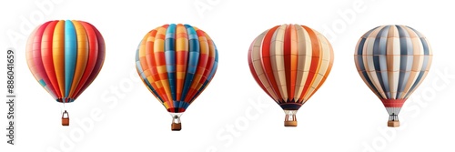 Canvas Print Collection of air balloon isolated on transparent background